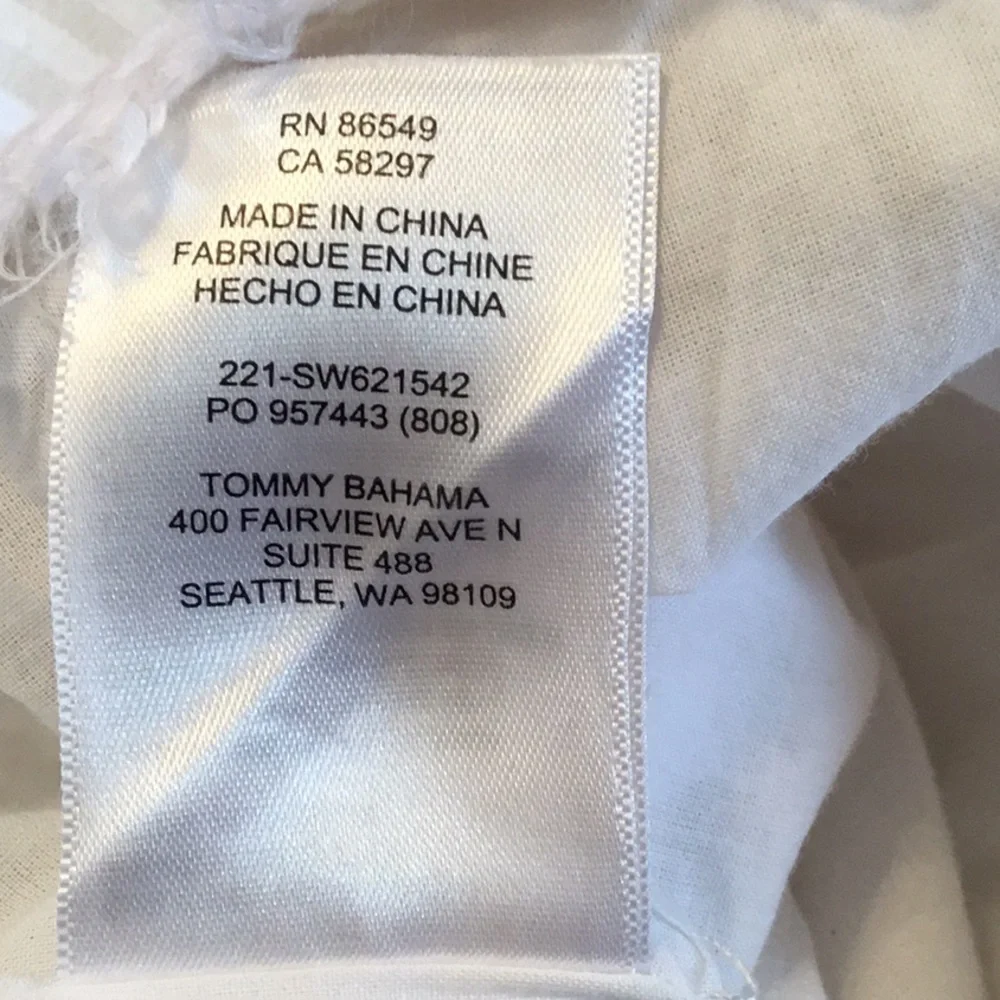 Tommy Bahama Two Palms Ruffle White/tan Striped Shift Dress - Picture 12 of 12